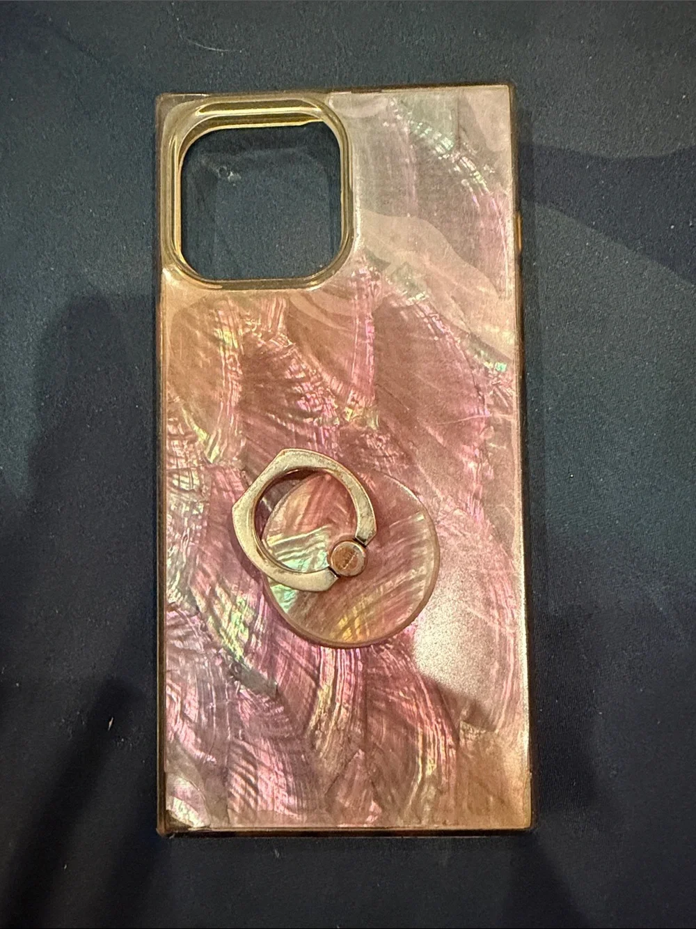 Flaunt Pink Iridescent Phone Case with Ring Grip
